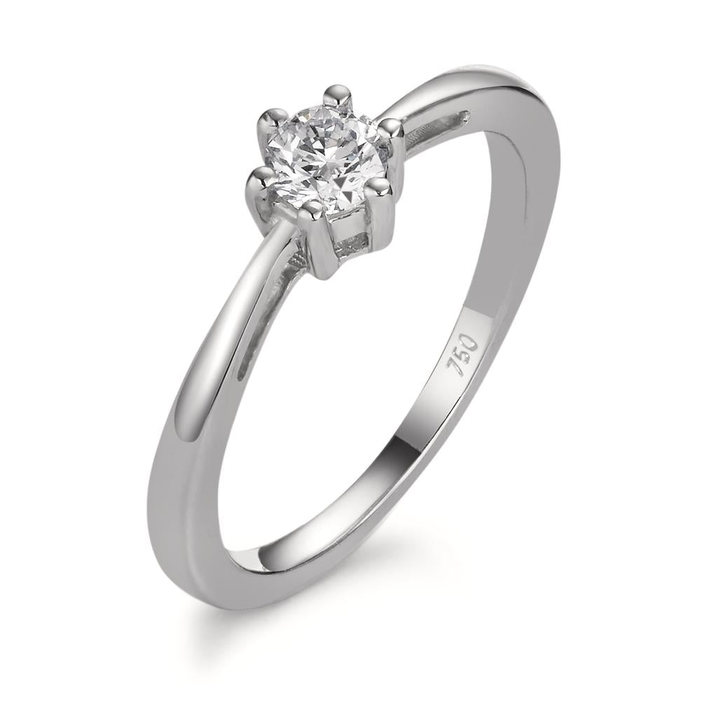 Solitaire ring 750/18K witgoud Diamant 0.25 ct, w-si