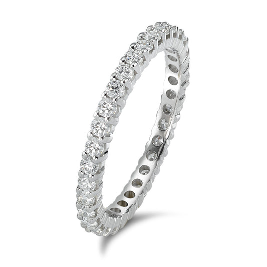 Memory ring 750/18K witgoud Diamant 0.75 ct, w-si