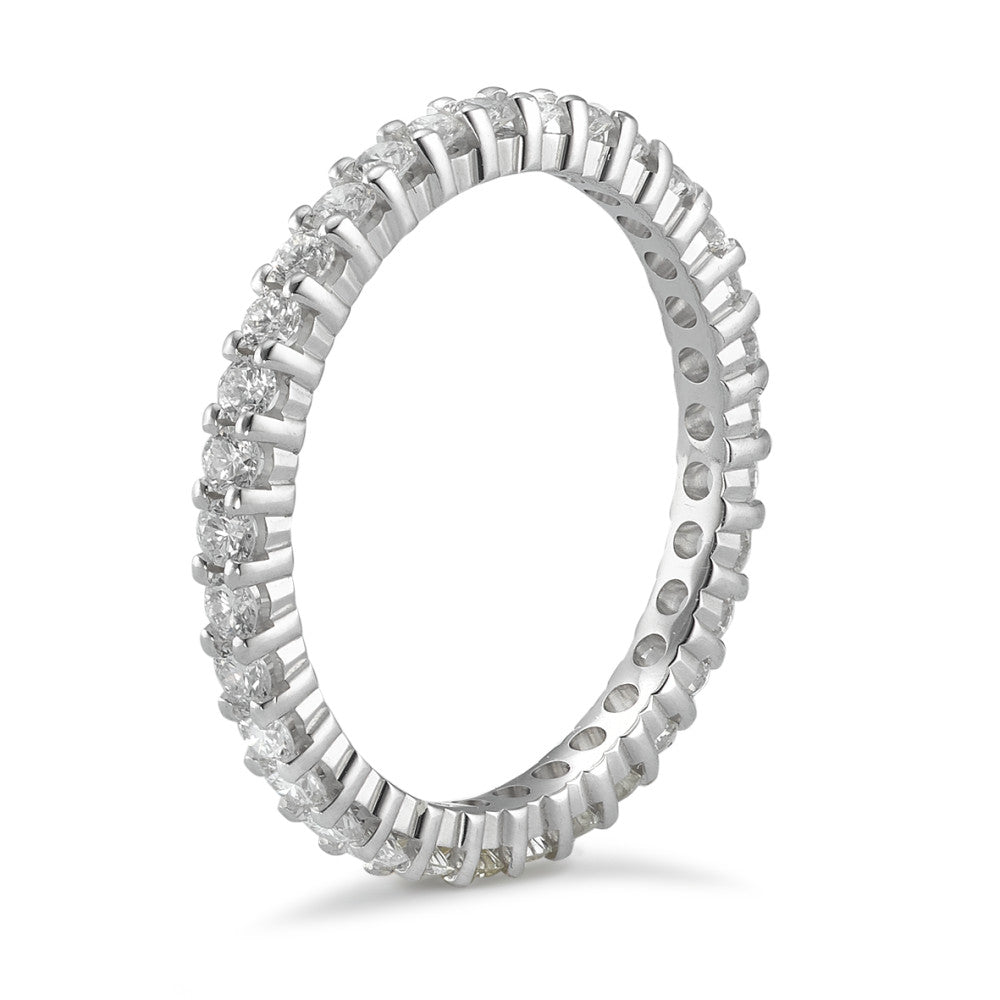 Memory ring 750/18K witgoud Diamant 0.75 ct, w-si