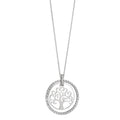 Collier 750/18K witgoud Zirkonia Boom van leven 42 cm Ø18 mm