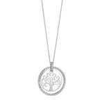 Collier 750/18K witgoud Zirkonia Boom van leven 42 cm Ø18 mm