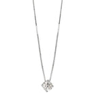 Collier 750/18K witgoud Diamant 0.25 ct, w-si 42 cm Ø4 mm