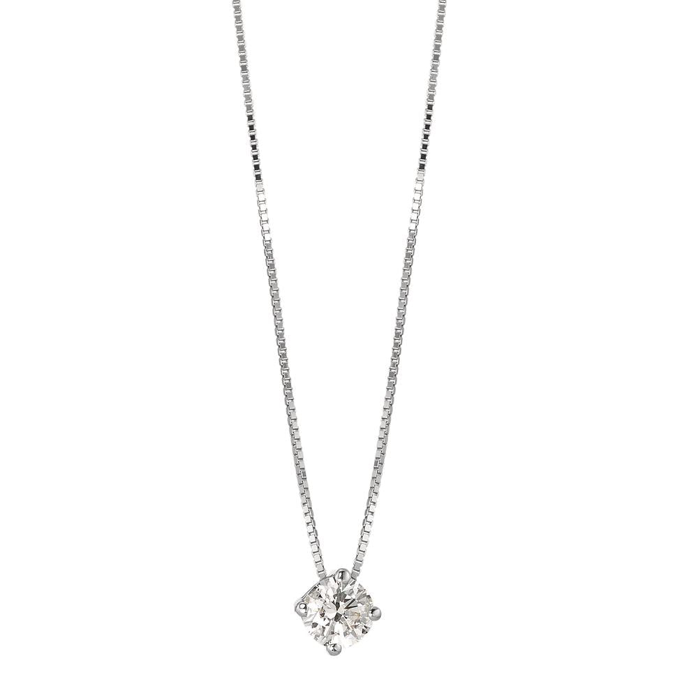 Collier 750/18K witgoud Diamant 0.25 ct, w-si 42 cm Ø4 mm
