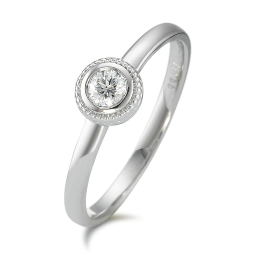 Ring 750/18K witgoud Diamant 0.15 ct, w-si