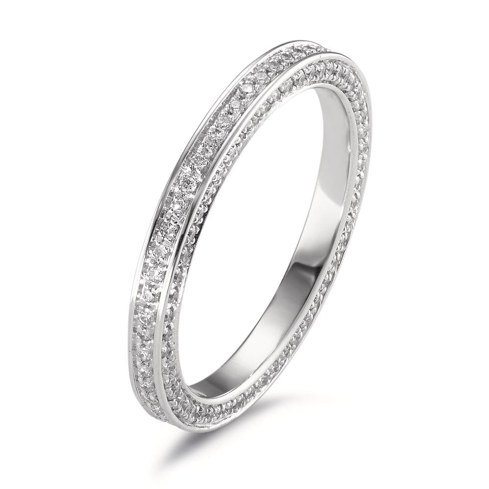Memory ring 750/18K witgoud Diamant wit, 0.50 ct, 155 Steen, w-si