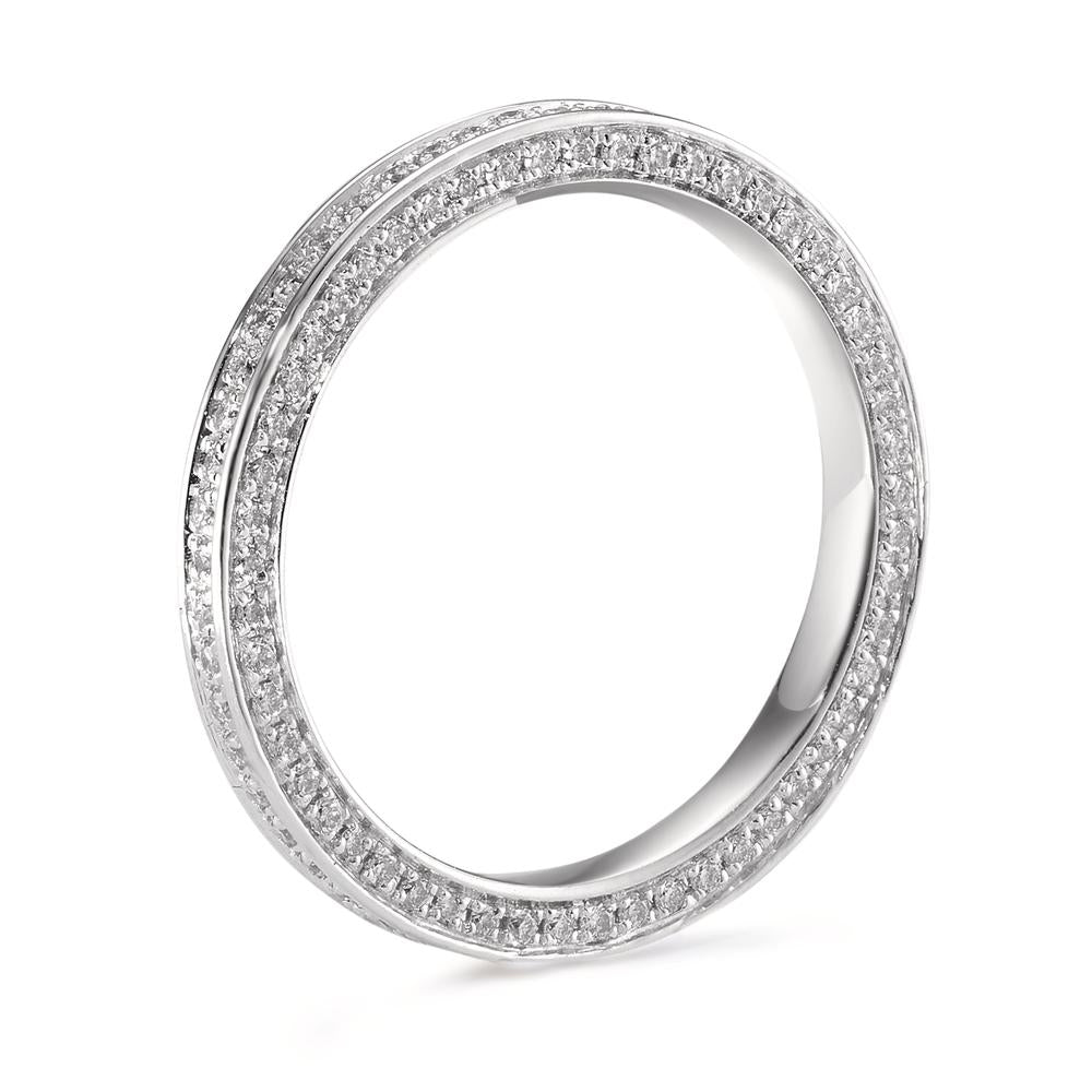 Memory ring 750/18K witgoud Diamant wit, 0.50 ct, 155 Steen, w-si
