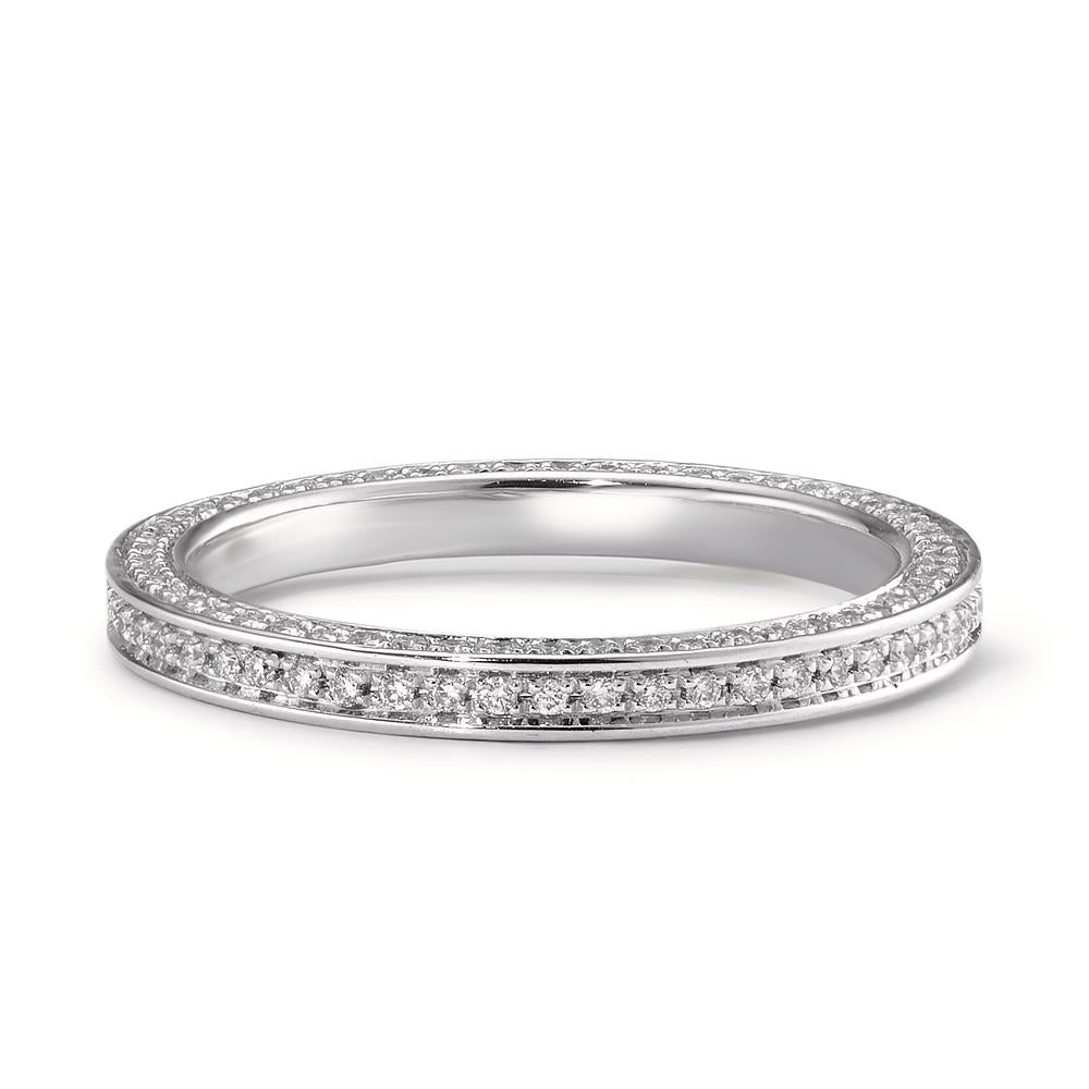Memory ring 750/18K witgoud Diamant wit, 0.50 ct, 155 Steen, w-si