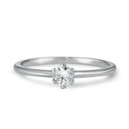 Solitaire ring 585/14K witgoud Diamant 0.20 ct, w-si