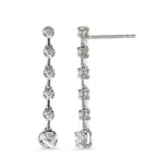 Oorbellen 750/18K witgoud Diamant 0.49 ct, 12 Steen, w-si