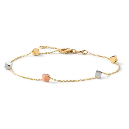 Armband 585/14K geel goud, 585/14K witgoud, 585/14K rood goud Tri-color Ø4 mm