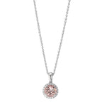 Collier 750/18K witgoud Morganiet, Diamant 0.06 ct, w-si 42-45 cm