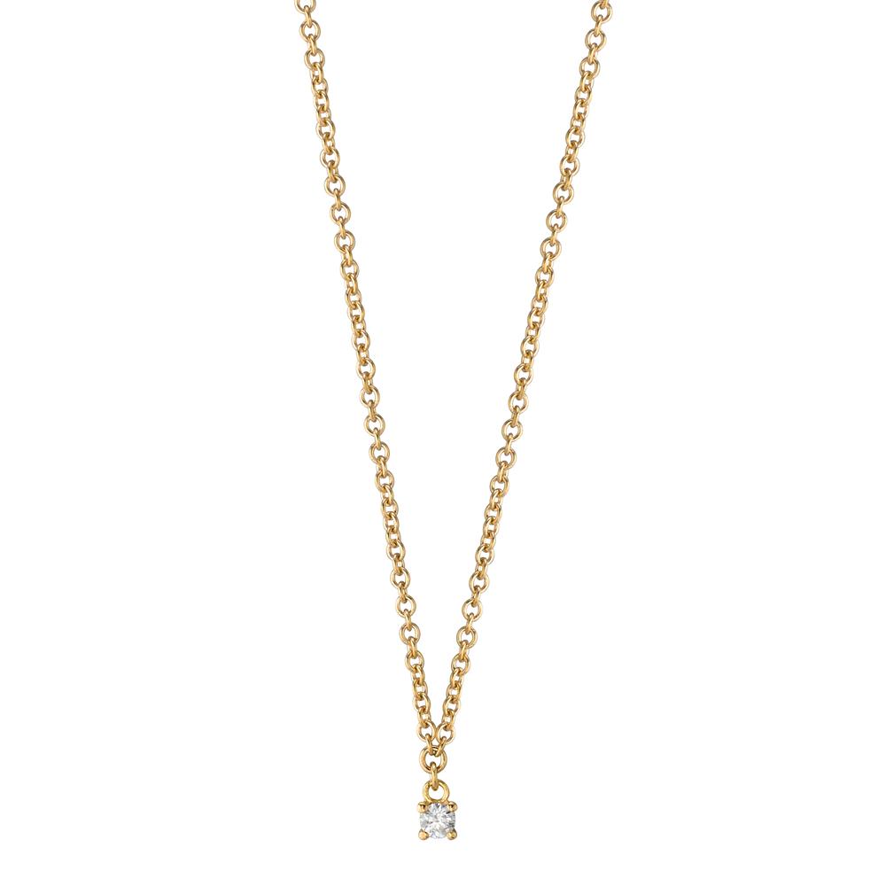 Collier 750/18K geel goud Diamant 0.04 ct, w-si 40-42 cm