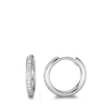 Scharnier oorringen creolen 750/18K witgoud Diamant 0.16 ct, 24 Steen, w-si