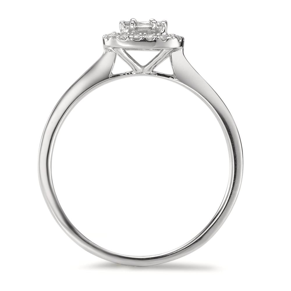 Solitaire ring 750/18K witgoud Diamant 0.32 ct, w-si