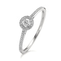Solitaire ring 750/18K witgoud Diamant 0.21 ct, w-si
