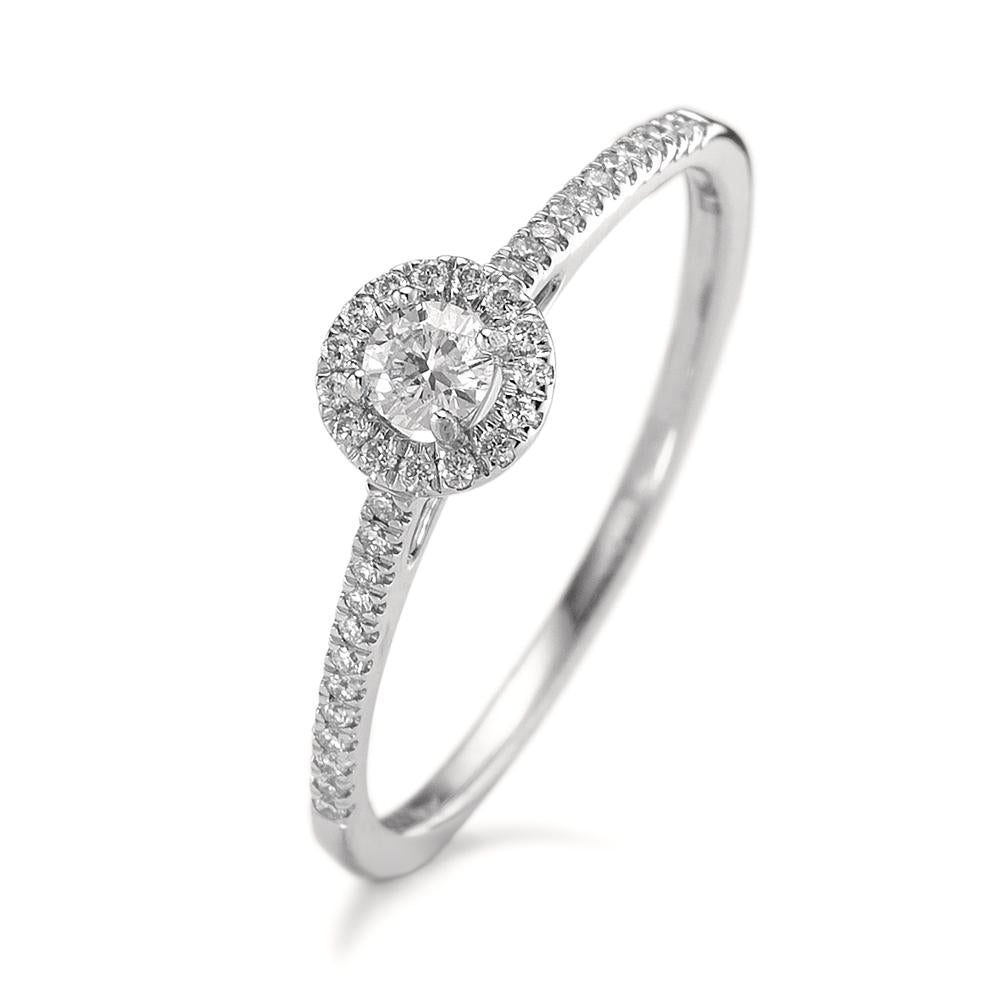 Solitaire ring 750/18K witgoud Diamant 0.21 ct, w-si