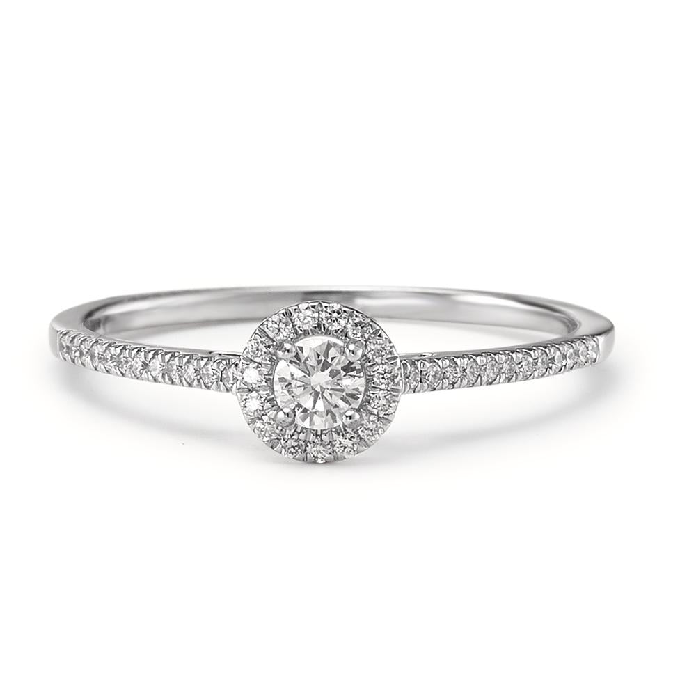 Solitaire ring 750/18K witgoud Diamant 0.21 ct, w-si