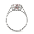 Ring 750/18K witgoud Morganiet 1.45 ct, Diamant 0.09 ct, 32 Steen, [Brillant], w-si