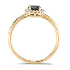 Ring 750/18K geel goud Toermalijn, Diamant 0.11 ct, 16 Steen, [Brillant], w-si