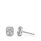 Oorknoppen 750/18K witgoud Diamant wit, 0.23 ct, w-si