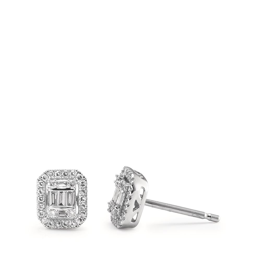 Oorknoppen 750/18K witgoud Diamant wit, 0.23 ct, w-si