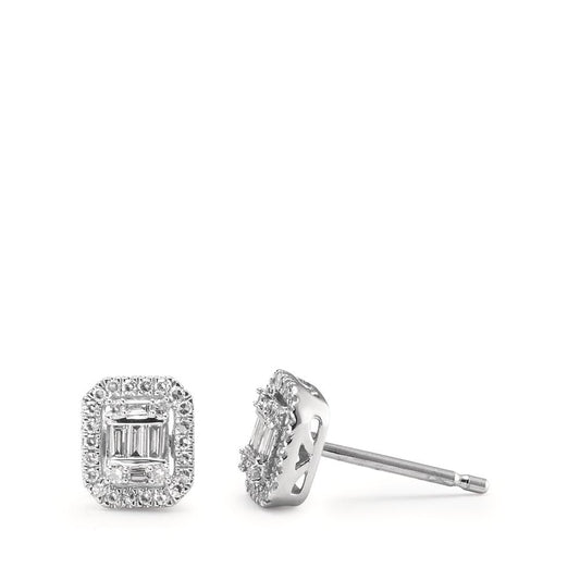 Oorknoppen 750/18K witgoud Diamant wit, 0.23 ct, w-si
