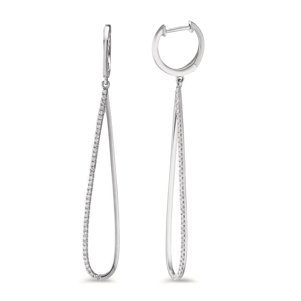 Oorbellen 750/18K witgoud Diamant 0.29 ct, w-si