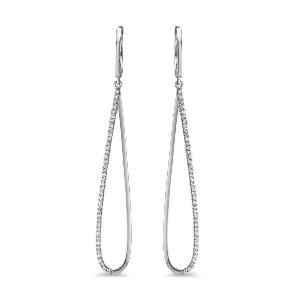Oorbellen 750/18K witgoud Diamant 0.29 ct, w-si