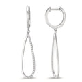 Oorbellen 750/18K witgoud Diamant 0.14 ct, w-si