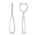 Oorbellen 750/18K witgoud Diamant 0.14 ct, w-si