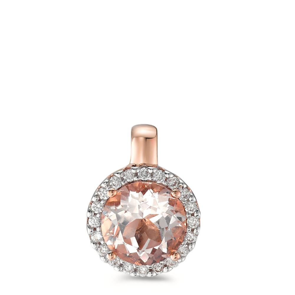 Hanger 750/18K rood goud Morganiet, Diamant 0.10 ct, 20 Steen, [Brillant], w-si Ø9.5 mm