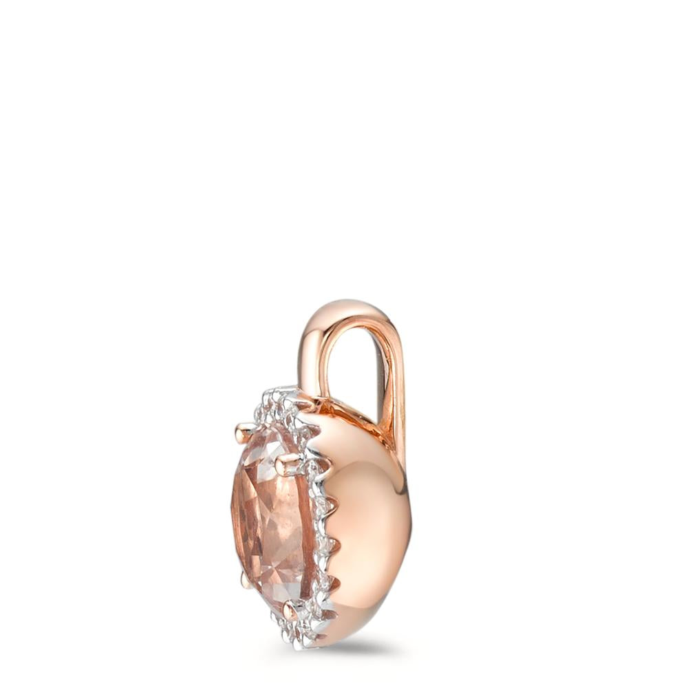 Hanger 750/18K rood goud Morganiet, Diamant 0.10 ct, 20 Steen, [Brillant], w-si Ø9.5 mm