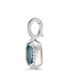 Hanger 750/18K witgoud Londen blauw Topaas w-si, Diamant 0.14 ct, 28 Steen, [Brillant], w-si