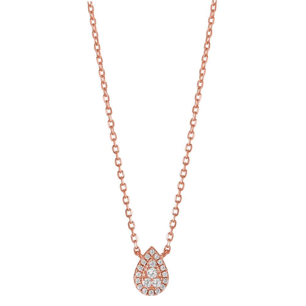 Collier Zilver Zirkonia Rosé Verguld 39-44 cm