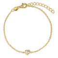 Armband Zilver Zirkonia Geel Verguld Hart