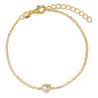 Armband Zilver Zirkonia Geel Verguld Hart