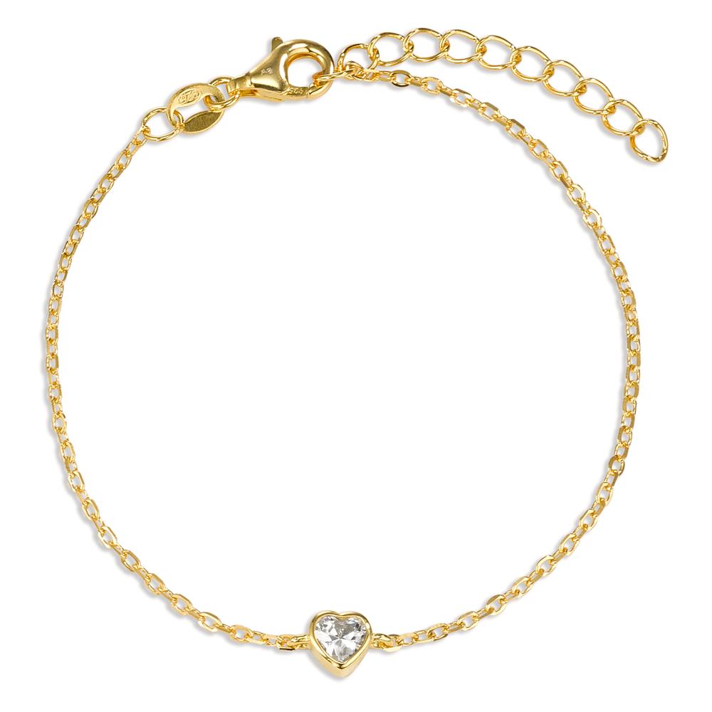 Armband Zilver Zirkonia Geel Verguld Hart