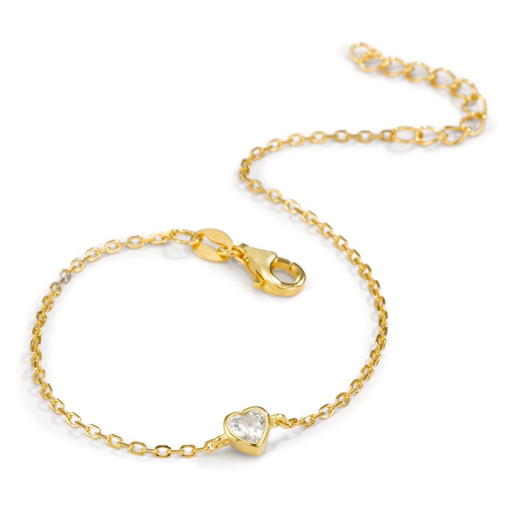 Armband Zilver Zirkonia Geel Verguld Hart