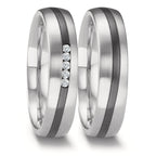 Partnerring 585/14K witgoud, Zirkonium