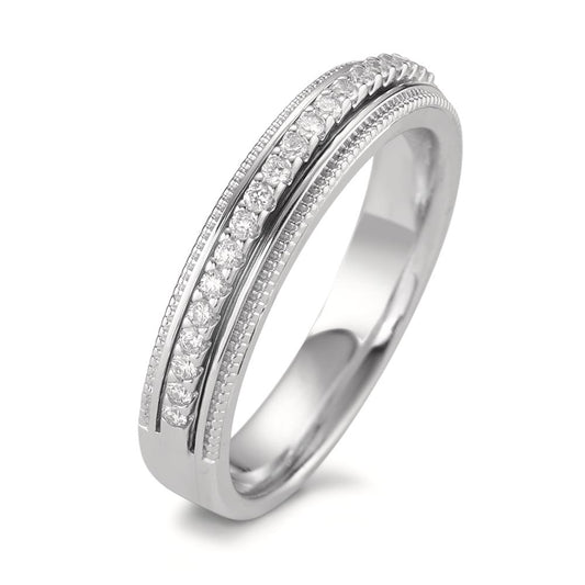 Ring 750/18K witgoud Diamant 0.21 ct, 23 Steen, [Brillant], w-si