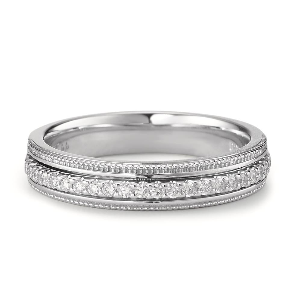 Ring 750/18K witgoud Diamant 0.21 ct, 23 Steen, [Brillant], w-si