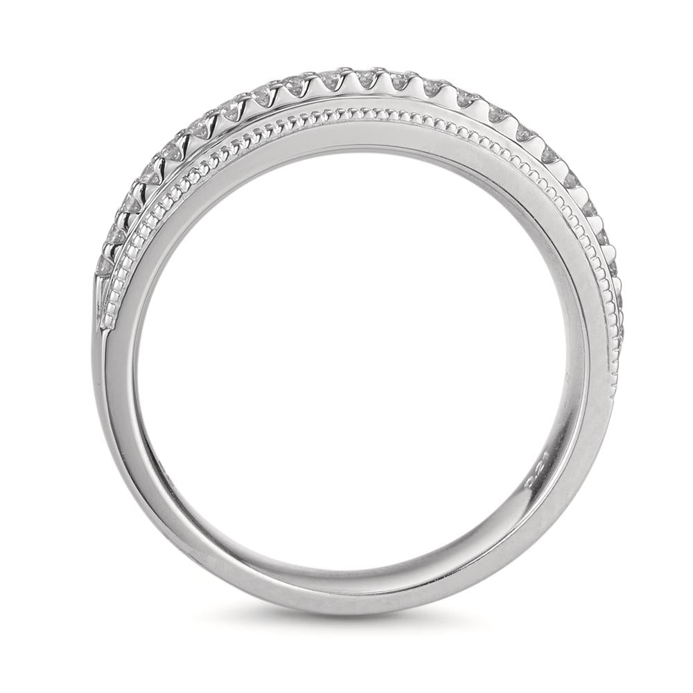 Ring 750/18K witgoud Diamant 0.21 ct, 23 Steen, [Brillant], w-si