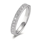 Memory ring 750/18K witgoud Diamant 0.25 ct, 15 Steen, [Brillant], w-si