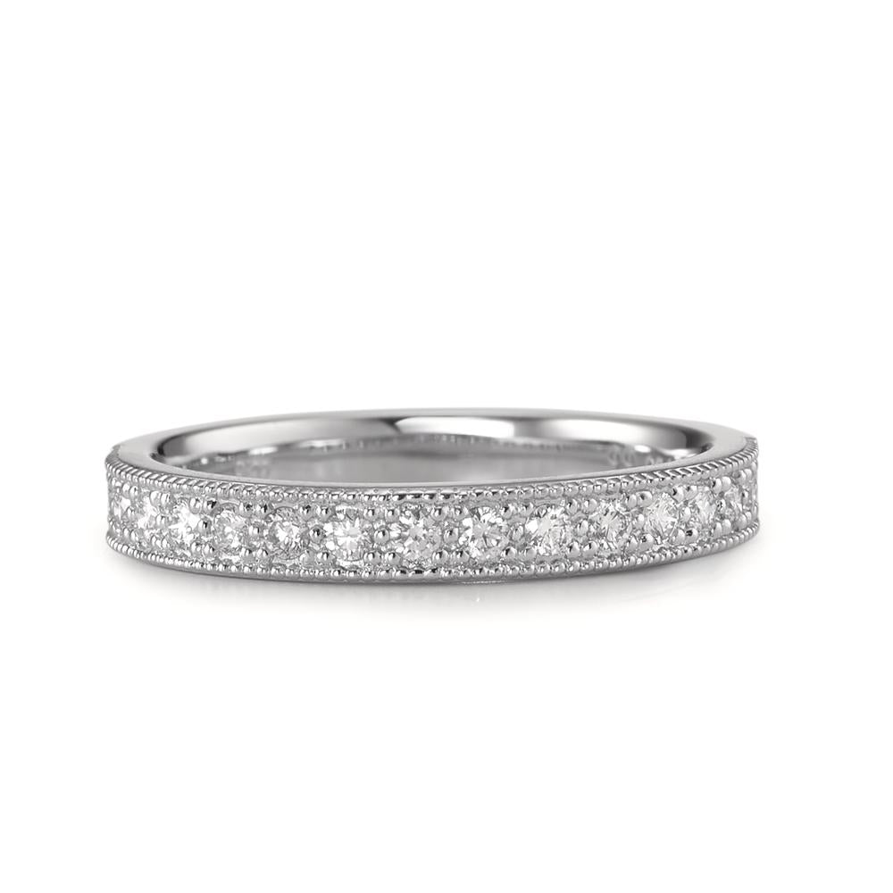 Memory ring 750/18K witgoud Diamant 0.25 ct, 15 Steen, [Brillant], w-si