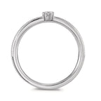 Solitaire ring 750/18K witgoud Diamant 0.16 ct, 19 Steen, [Brillant], w-si