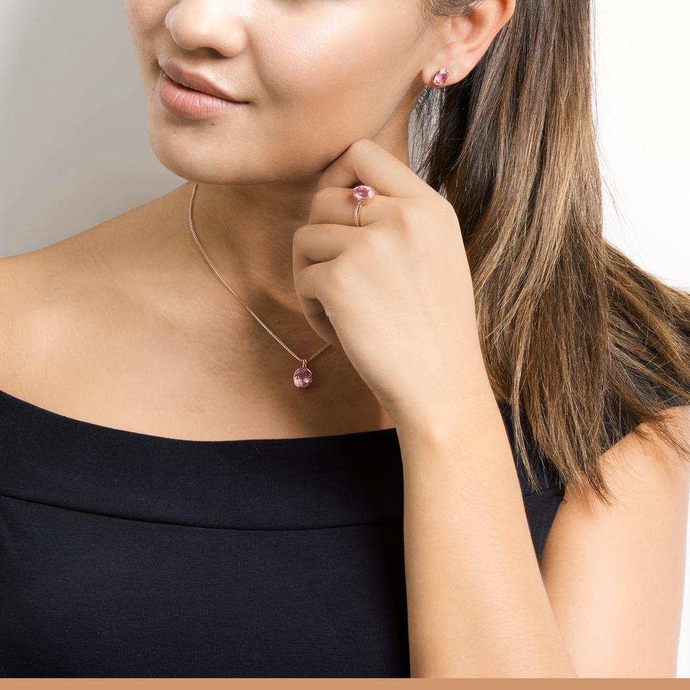 Hanger 750/18K rood goud Morganiet Champagne, [oval]