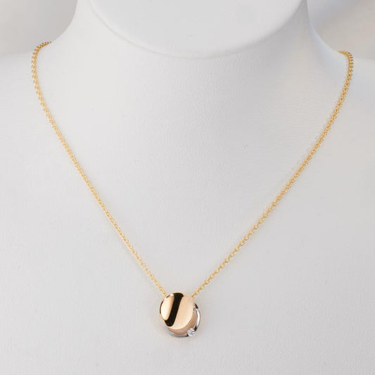 Hanger 375/9K geel goud Zirkonia Bi-color Ø10 mm