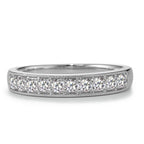 Memory ring 750/18K witgoud Diamant 0.35 ct, 10 Steen, w-si