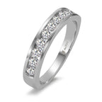 Memory ring 750/18K witgoud Diamant 0.50 ct, 10 Steen, w-si