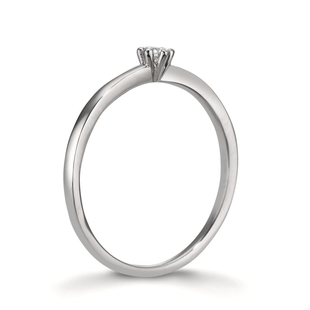 Solitaire ring 950 Platina Diamant wit, 0.07 ct, [Brillant], w-si